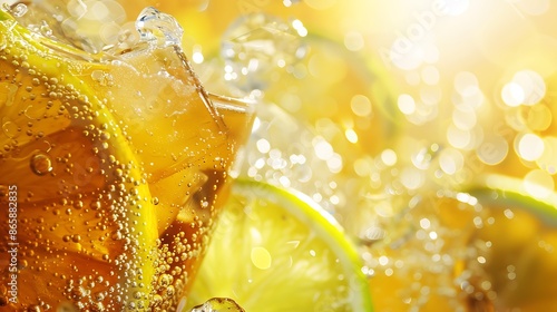 Wallpaper Mural Lemon ice tea lime background Torontodigital.ca