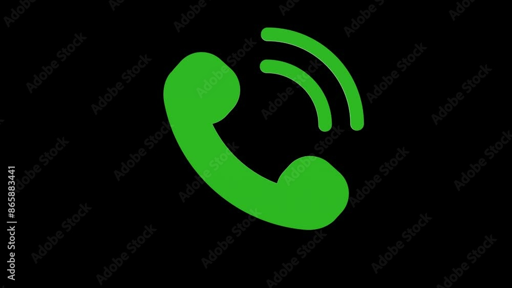 call telephone green set icon 3d illustration rotation call telephone green set icon 3d illustration rotation