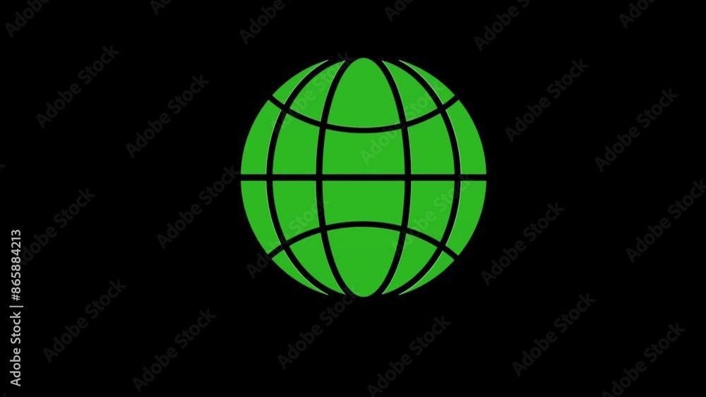 web internet green set icon 3d illustration rotation web internet green set icon 3d illustration rotation