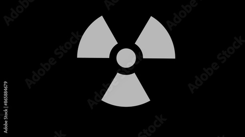 radioactive hazard nuclear contamination uranium plutonium white set icon 3d illustration rotation