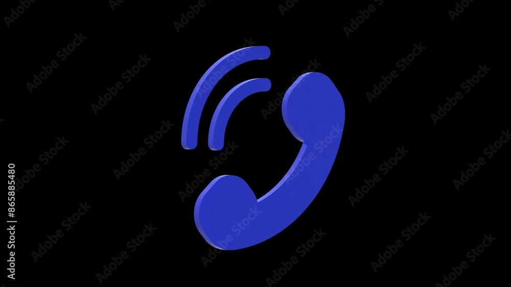call telephone blue set icon 3d illustration rotation call telephone blue set icon 3d illustration rotation