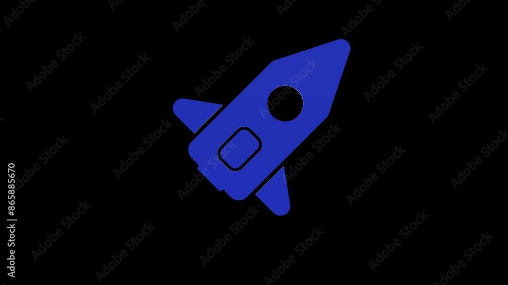 rocket spaceship blue set icon 3d illustration rotation rocket spaceship blue set icon 3d illustration rotation