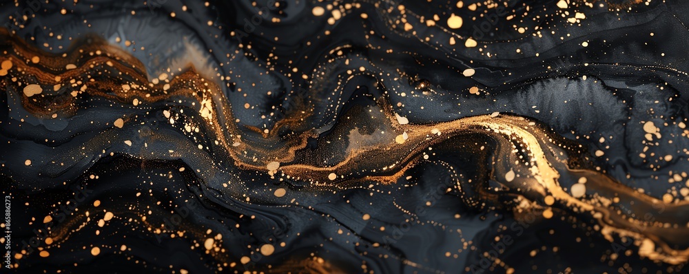 Luxurious background with watercolor gold leaf accents, spacious for text Luxurious background with watercolor gold leaf accents, spacious for text