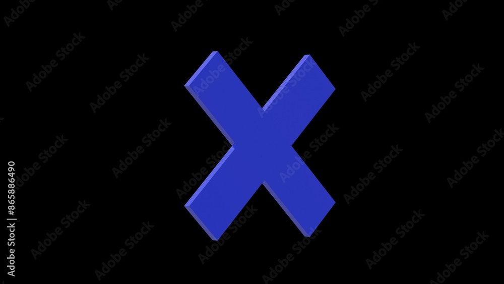 Fototapeta premium no negative wrong bad rejected blue set icon 3d illustration rotation
