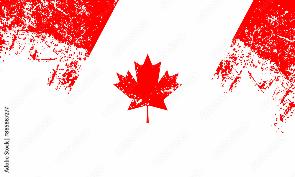 Happy Canada Day illustration background banner with red maple leaves ...