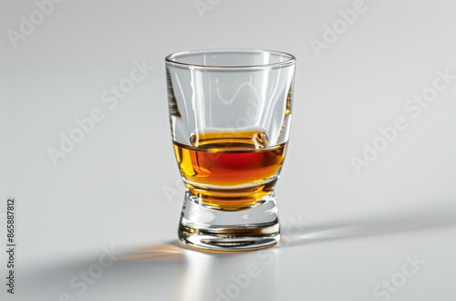 A Glass of Amber Liquid on a White Surface