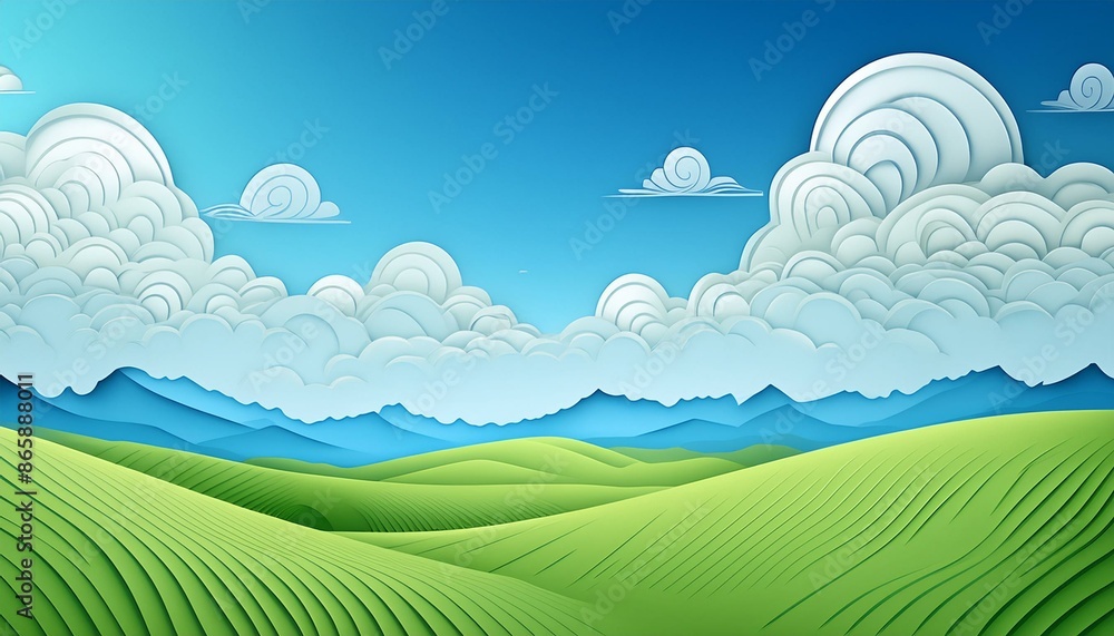 Sun-Kissed Fields: A Bright and Cheerful Landscape Illustration of a Meadow Sun-Kissed Fields: A Bright and Cheerful Landscape Illustration of a Meadow