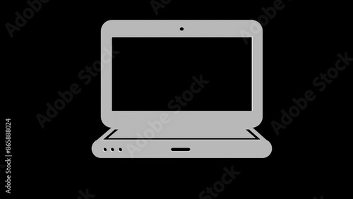 computer notebook white set icon 3d illustration rotation