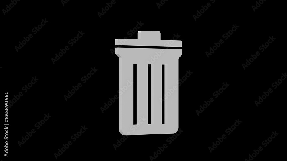 trash bin white set icon 3d illustration rotation trash bin white set icon 3d illustration rotation