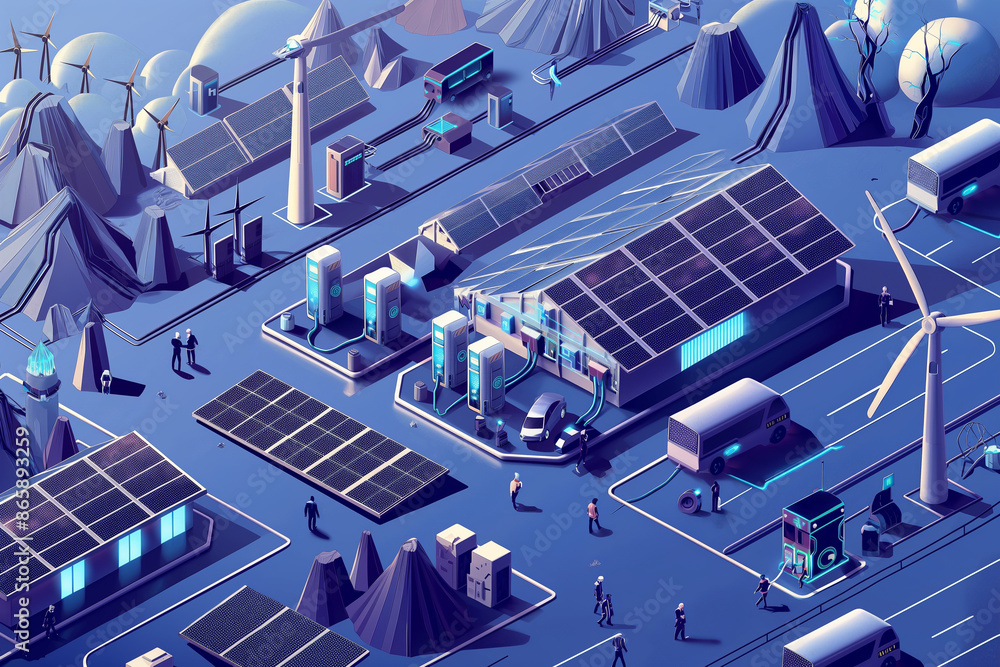 A futuristic city with a lot of people and vehicles A futuristic city with a lot of people and vehicles