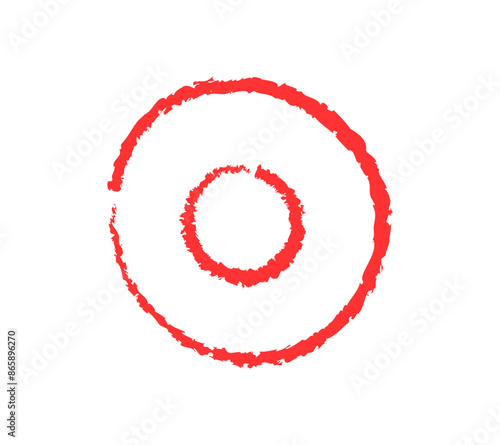 シンプルな手書きの二重丸のイラスト
