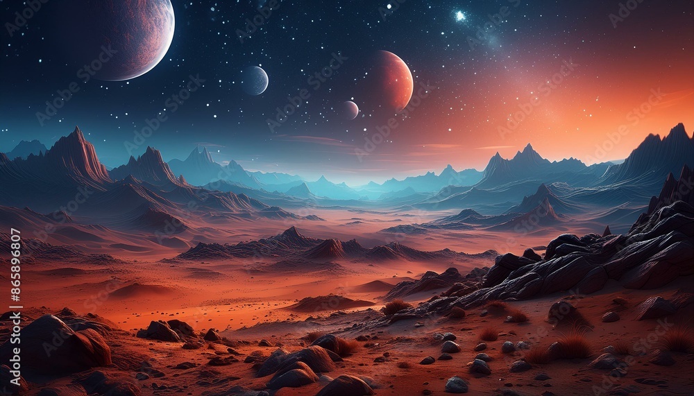 view of outer space planets at night, the sky is filled with stars and celestial bodies view of outer space planets at night, the sky is filled with stars and celestial bodies