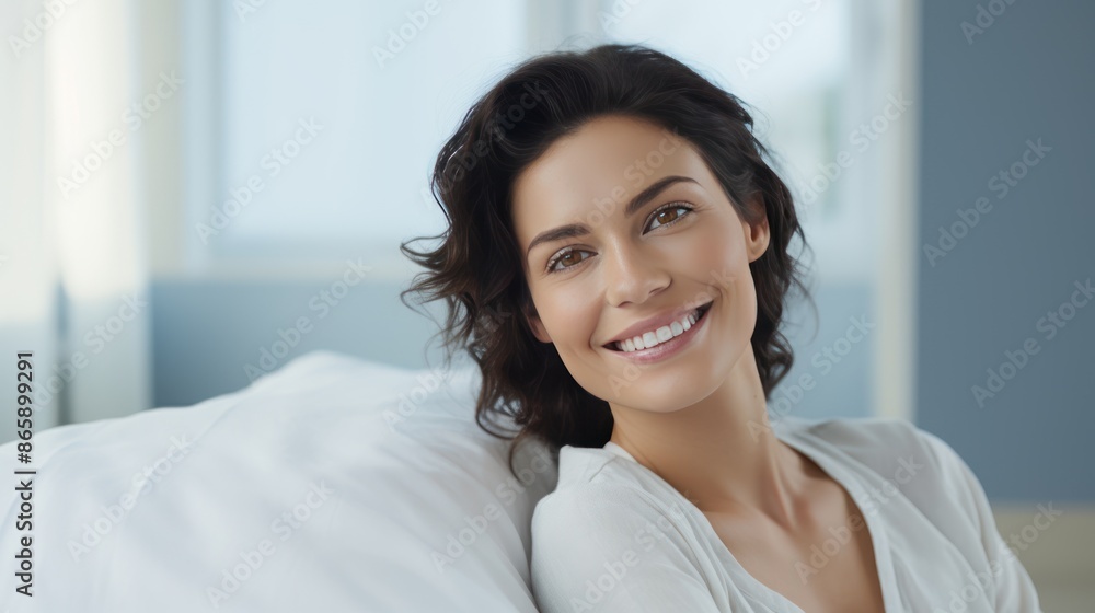 Beautiful female patient smiling at the camera Beautiful female patient smiling at the camera