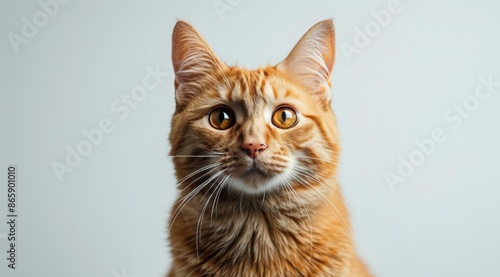 Orange Tabby Cat Looking Up With Curiosity