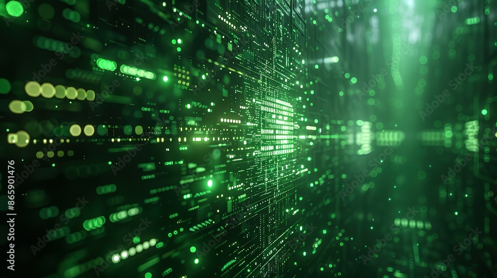 Pixelated Green Monitor: Retro Tech Abstract Pixelated Green Monitor: Retro Tech Abstract