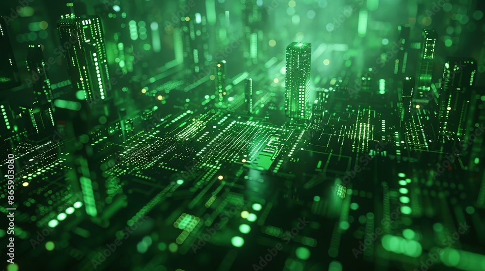 Green Phosphor Monitor Glitch: Abstract Tech Design Green Phosphor Monitor Glitch: Abstract Tech Design