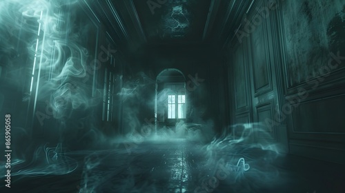 Enigmatic Spirits Materializing from Mist in Abandoned Victorian Manor