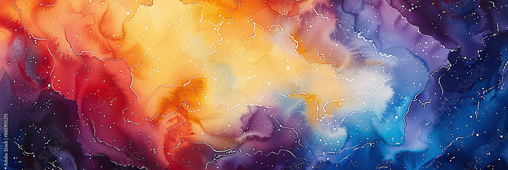 Cosmic Watercolor Painting - Abstract Universe Art Cosmic Watercolor Painting - Abstract Universe Art