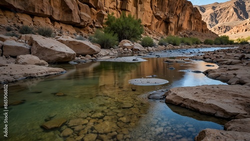 The hidden treasures discovered while exploring a dry riverbed in the desert ai_generated