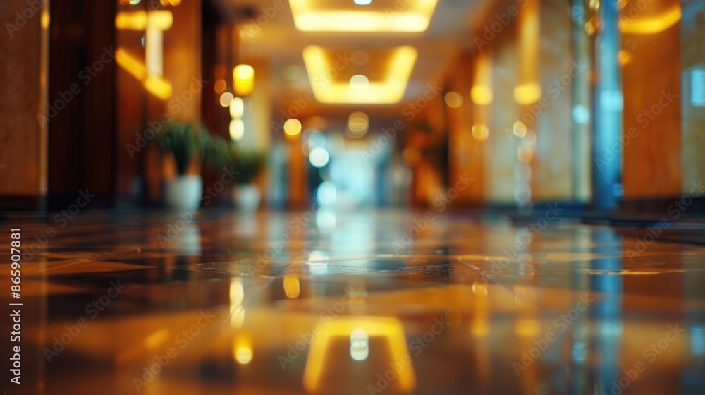 Hotel hallway with blurred background Hotel hallway with blurred background