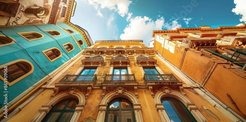 Colorful Buildings with Bal...
