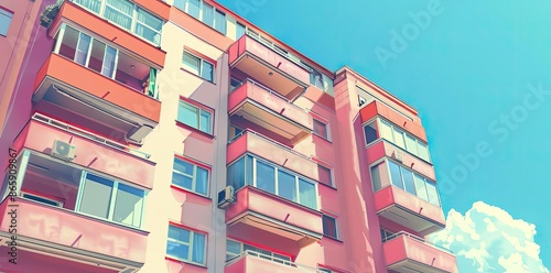 Pink Apartment Building Ill...