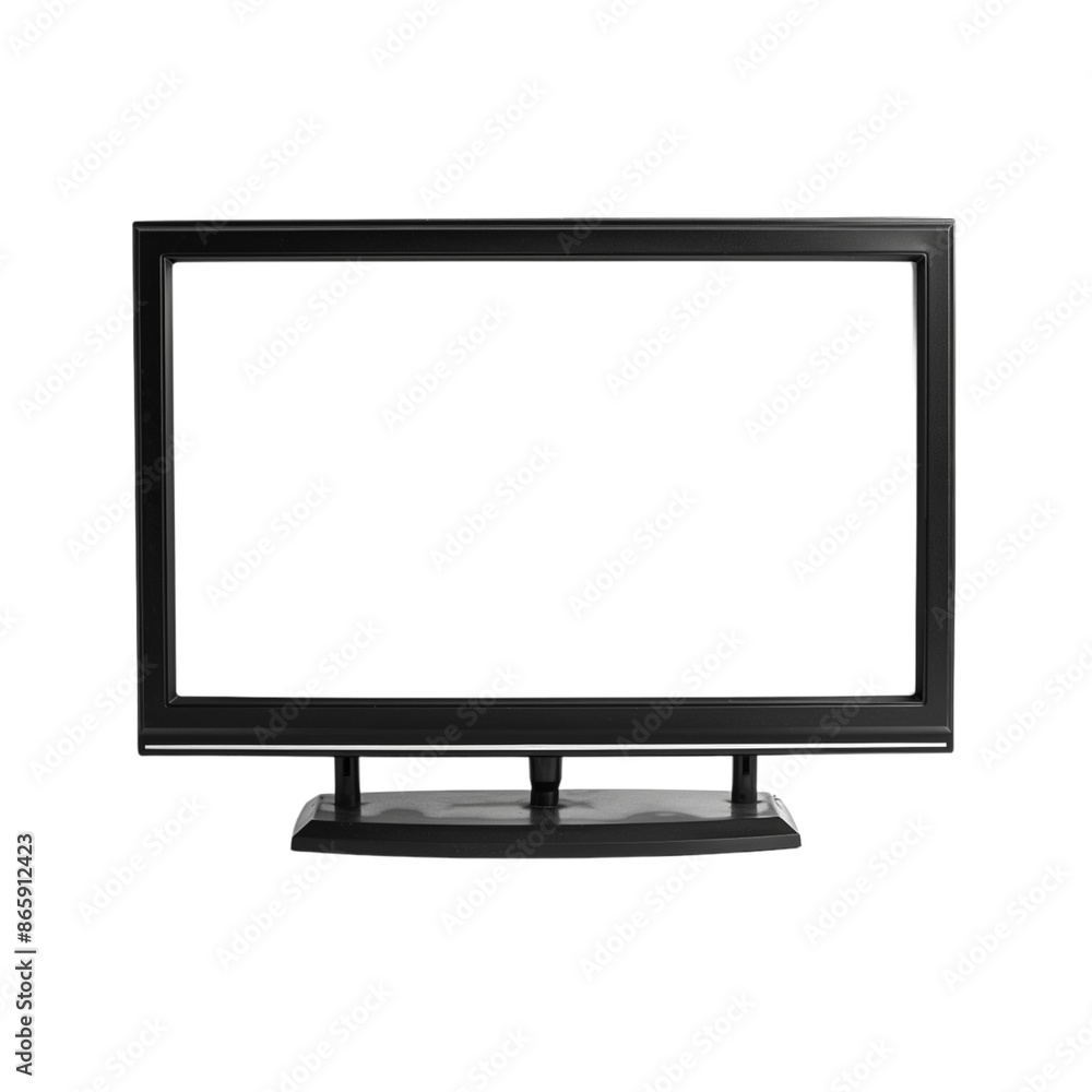 Black Flat Screen Television Isolated on White Background Black Flat Screen Television Isolated on White Background