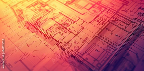 Red and Yellow Blueprint Il...