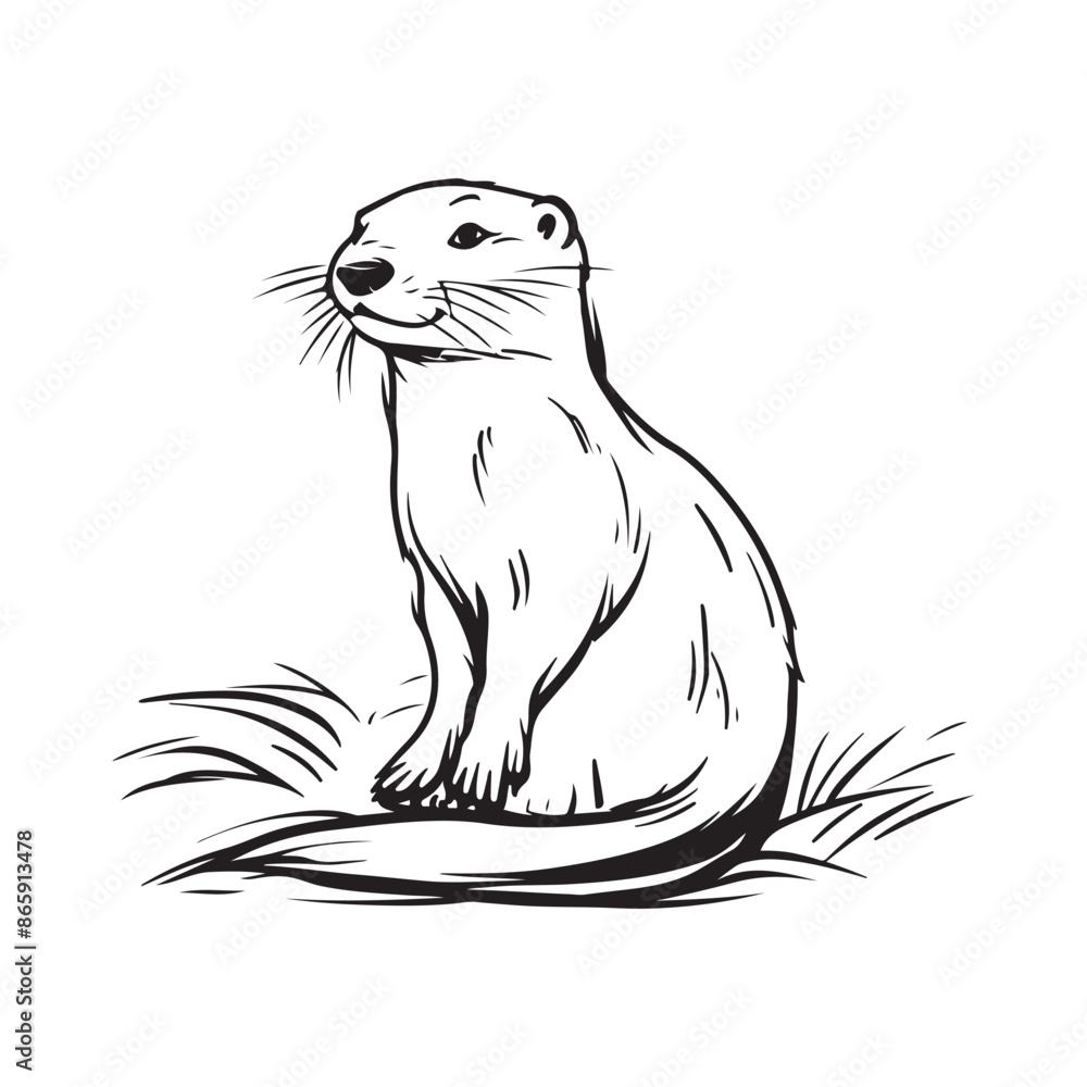 Otter Vector Images. illustration of a Otter isolated on white background Otter Vector Images. illustration of a Otter isolated on white background