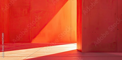 Red Concrete Room 3D Illust...