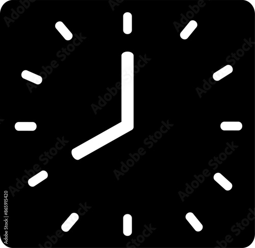 Square clock icon, Office wall watch symbol. Replaceable vector design.	