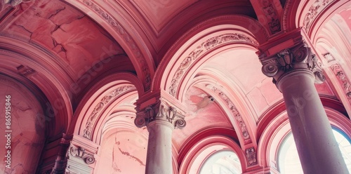 Pink Arches and Columns Ill...