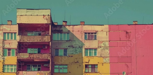 Vintage Building Facade wit...