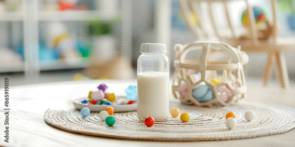 Milk bottles and baby toys transform kitchen table into delightful play area. Concept Parenting Tips, Toddler Activities, Creative Play, Indoor Fun, Childhood Development Milk bottles and baby toys transform kitchen table into delightful play area. Concept Parenting Tips, Toddler Activities, Creative Play, Indoor Fun, Childhood Development