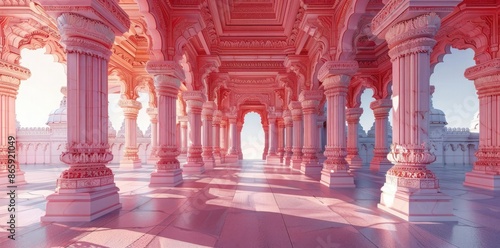 Pink Palace Columns 3D Illu...