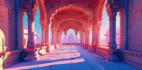 Pink Palace Corridor 3D Ill...