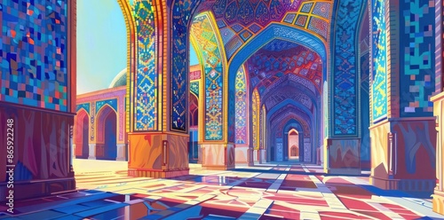 Colorful Persian Mosque Ill...