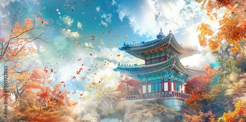 Autumnal Pagoda in Korean L...