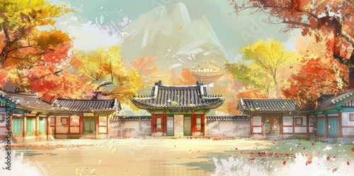 Autumnal Korean Architectur...