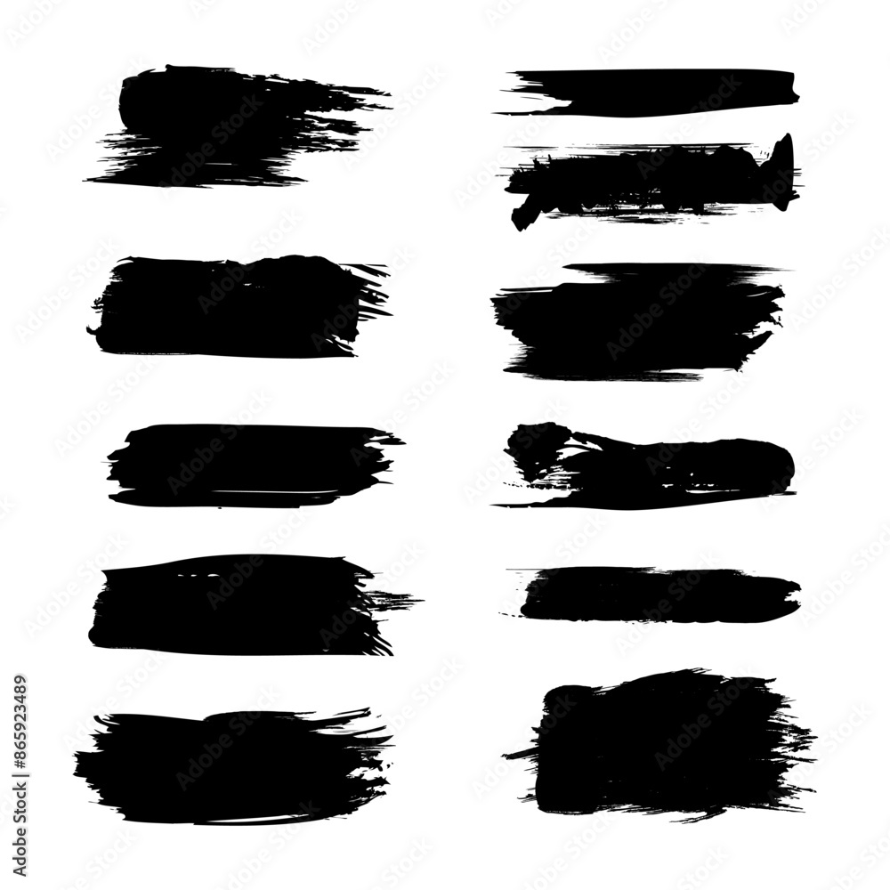 Set of brush stoke on white background Set of brush stoke on white background