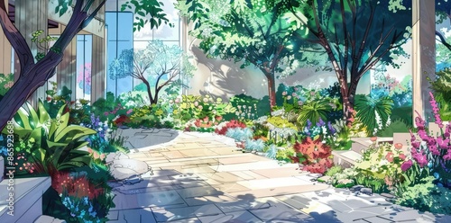 Beautiful Garden Illustration