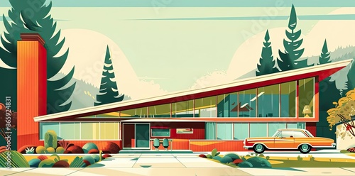 Mid-Century Modern House Il...