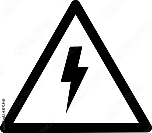 High voltage icon. Danger electricity symbol. Replaceable vector design.	