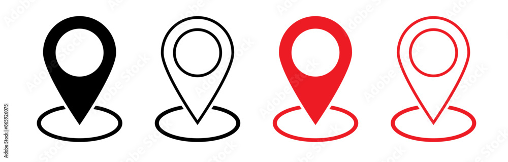 Location pin icon. Map pin place marker. Set of map pointers Location pin icon. Map pin place marker. Set of map pointers