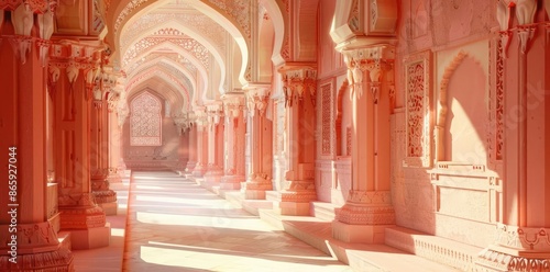 Pink Palace Corridor with O...