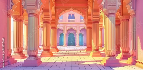 Pink and Orange Palace Illu...