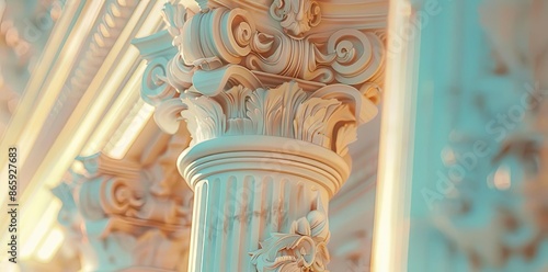 Closeup of a White Marble C...
