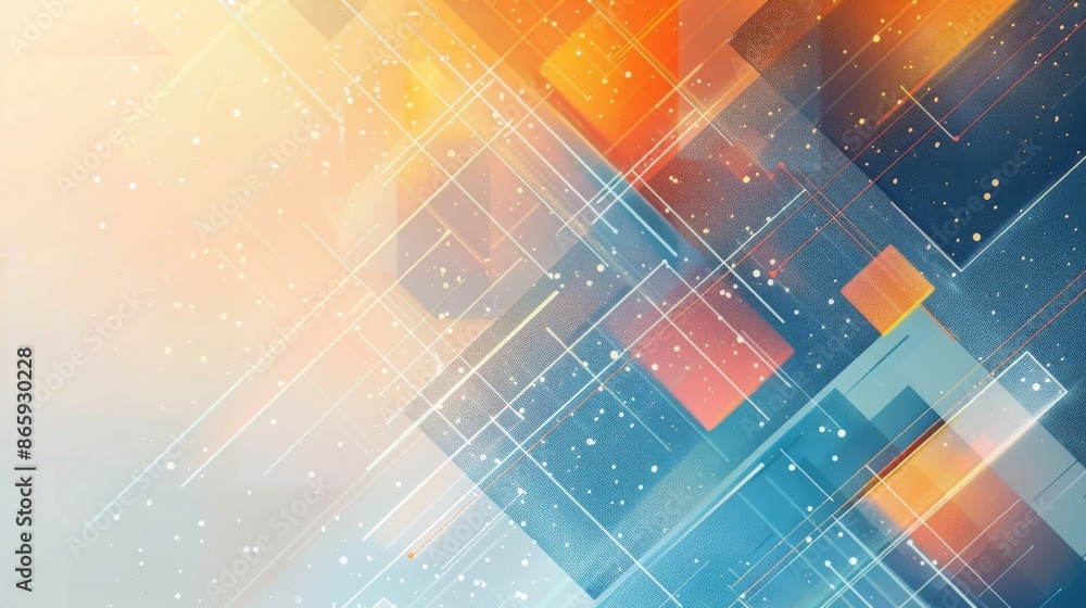 Tech Project Presentation Background with Pastel Blue and Orange Geometric Shapes and Lines Tech Project Presentation Background with Pastel Blue and Orange Geometric Shapes and Lines