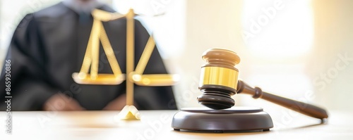 Judge clipart with a gavel and robe photo