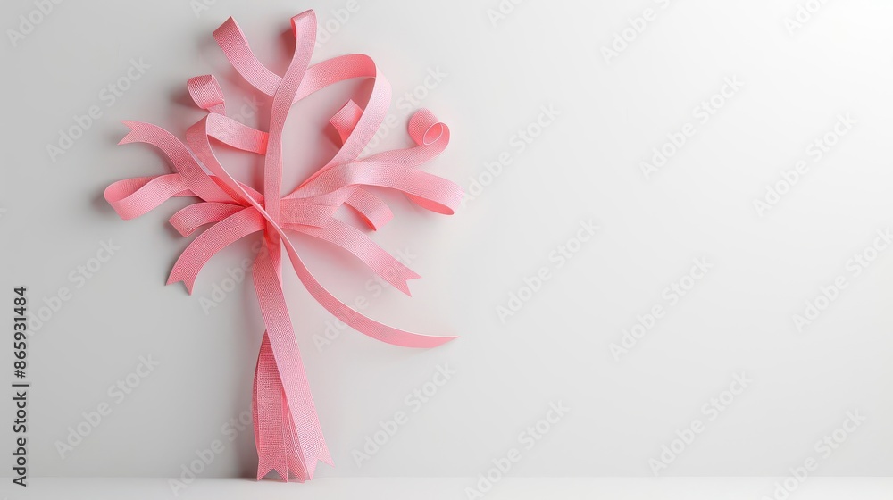 Artistic rendering of a pink ribbon tree of life, symbolizing growth and endurance, Tree of Life, growth, endurance Artistic rendering of a pink ribbon tree of life, symbolizing growth and endurance, Tree of Life, growth, endurance